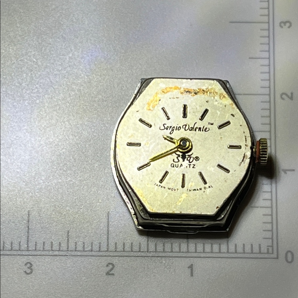 Vintage Sergio Valente Cream and Black Watch Face